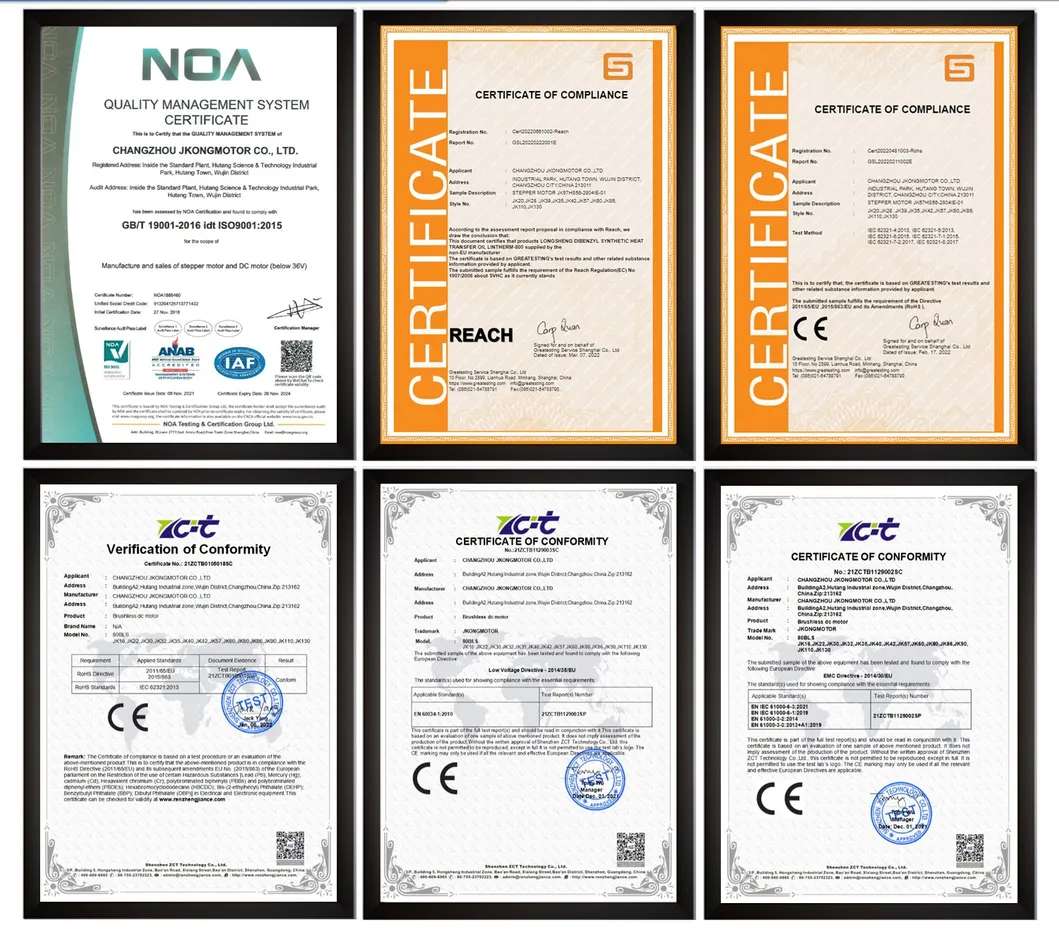 Certificados de Qualidade ISO CE RoHS