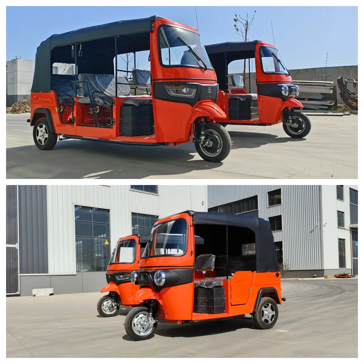 Triciclo elétrico de alta resistência com quadro de aço, gama premium Reev, powertrain estendido