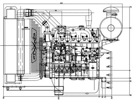Motor diesel turboalimentado e com intercooler utilizado para gerador