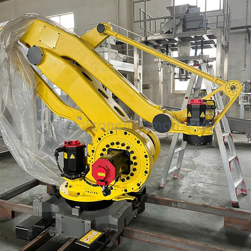 Palletização Robótica Automática para Sacos de Cimento Sistema de Palletização Robótica para Sacos com Válvula