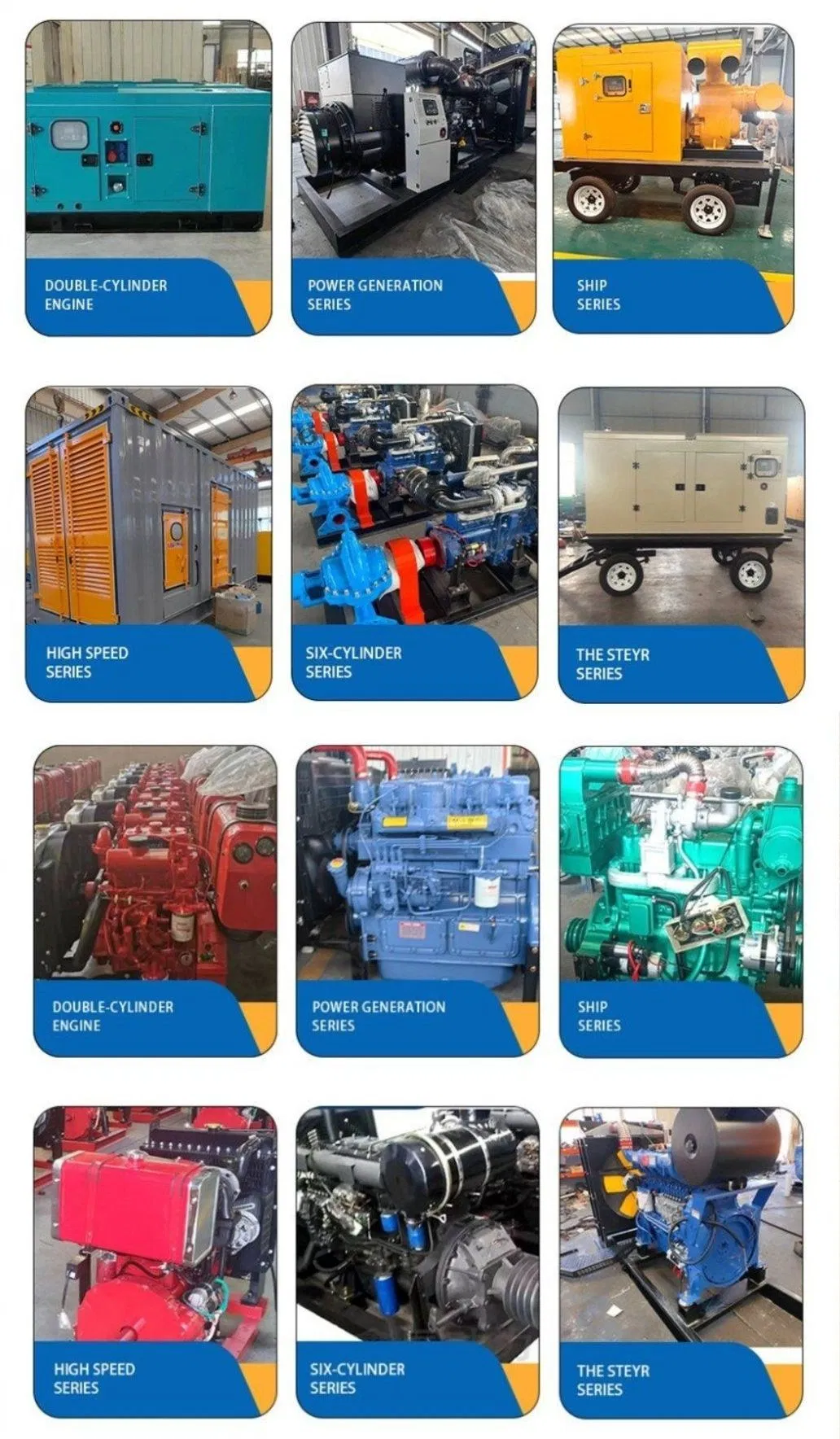 Motor Diesel Comercial Completo de Quatro Cilindros Pequeno Ricardo Weifang R4105 56kw 75HP 90HP Resfriamento a Água