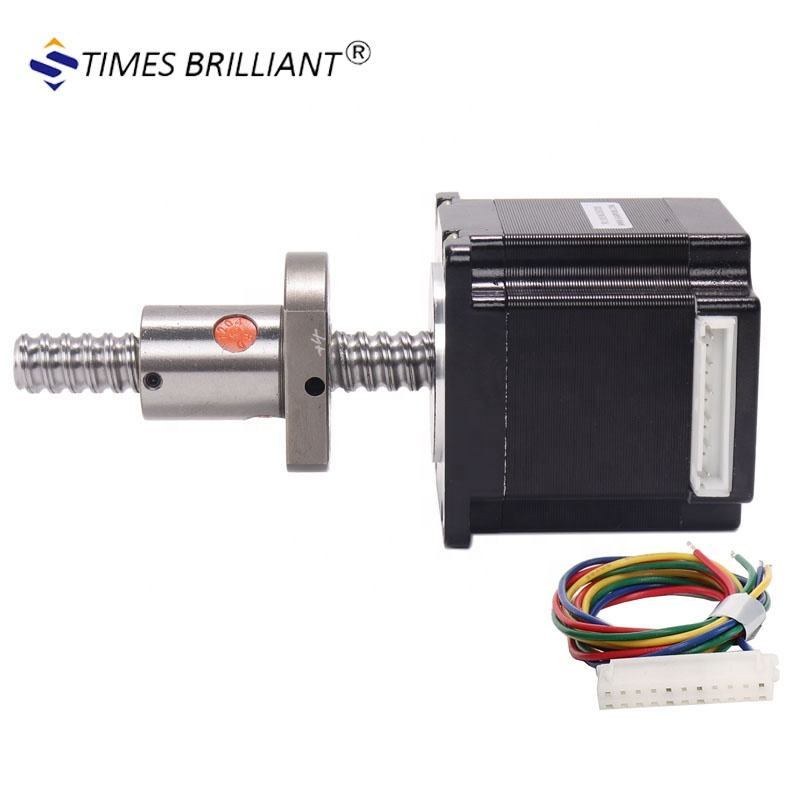 China 1204/1605 Parafuso de Esfera Parafuso de Passo Motor de Passo 3A 1.3nm NEMA 23 Motor Linear de Passo para Máquina CNC