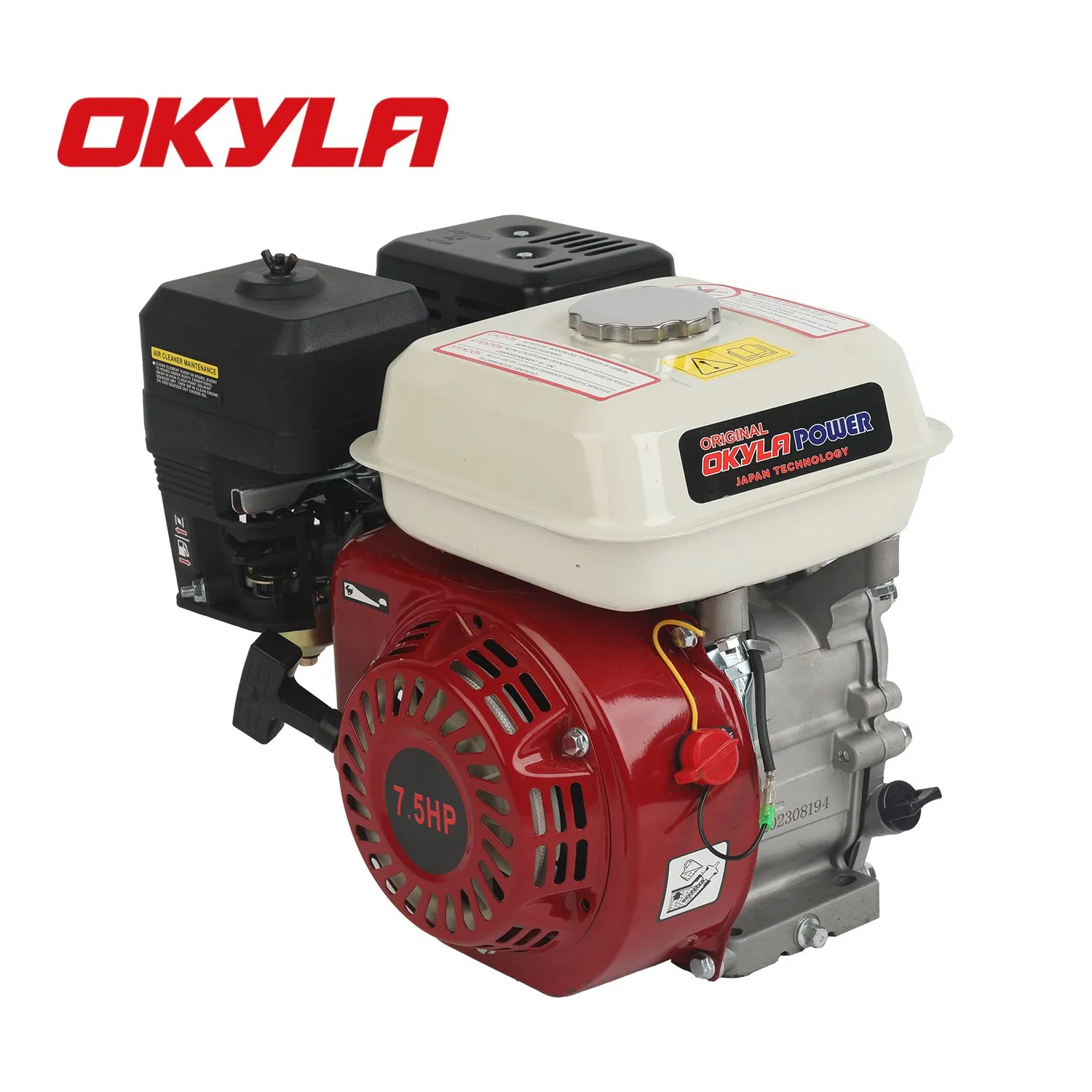 Preço de Fábrica Okyla 168f 170f Motor a Gasolina 5.5HP 6.5HP 7.5HP 4-Stroke com Polia Gx210 Gx200 Gx390