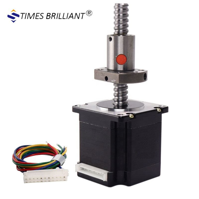 China 1204/1605 Parafuso de Esfera Parafuso de Passo Motor de Passo 3A 1.3nm NEMA 23 Motor Linear de Passo para Máquina CNC