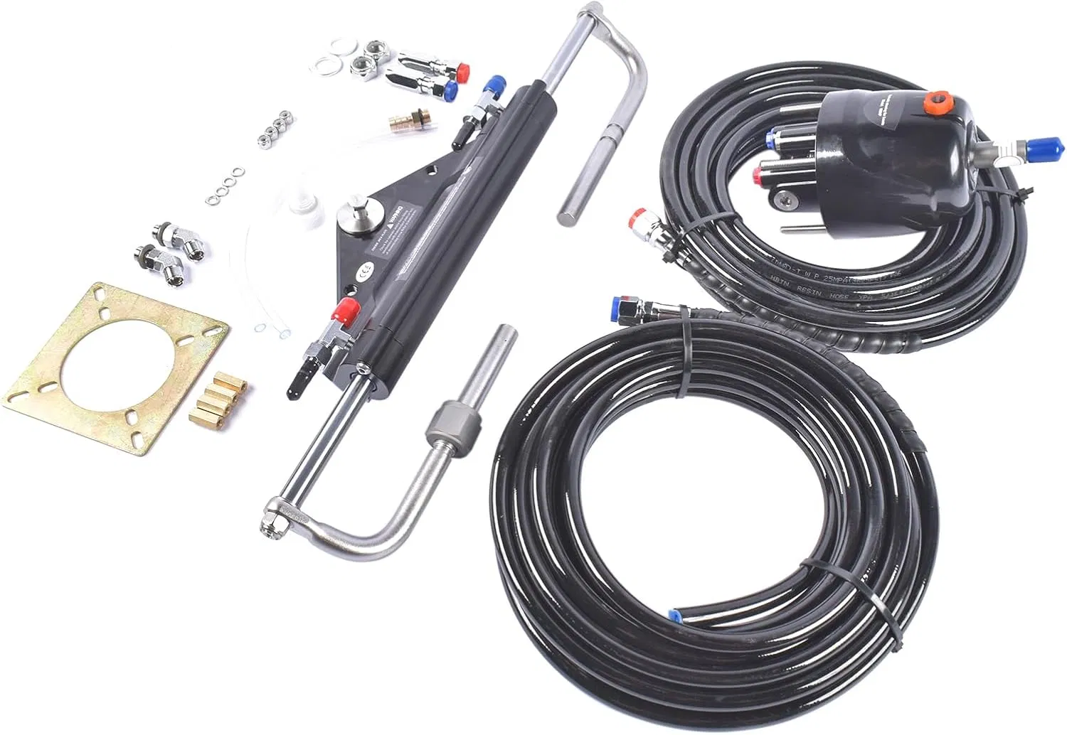 150HP Sistema de Direção Hidráulica para Motor de Popa com Bomba, Cilindro e Kits de Mangueira