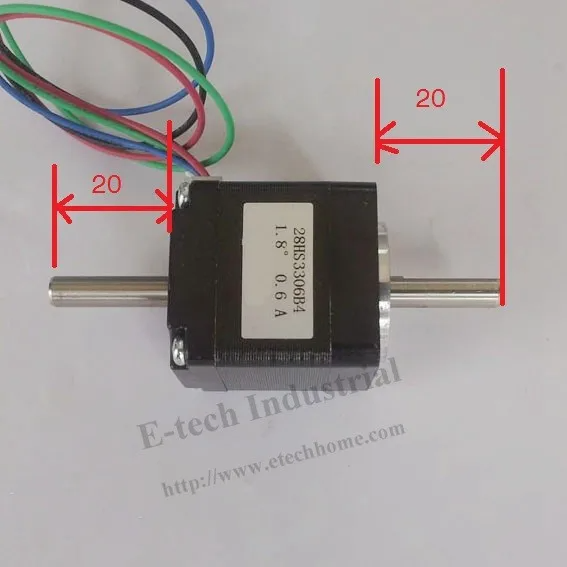Motor de Passo Híbrido NEMA 11 com Eixo Duplo Alta Precisão 2 Motor de Passo de Fase CNC Comprimento 33mm CE para Máquinas Médicas e Têxteis