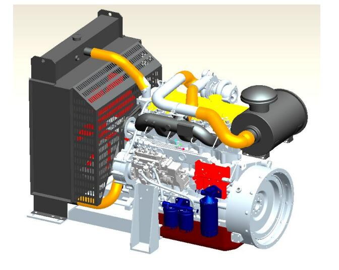Motor diesel turboalimentado e com intercooler utilizado para gerador