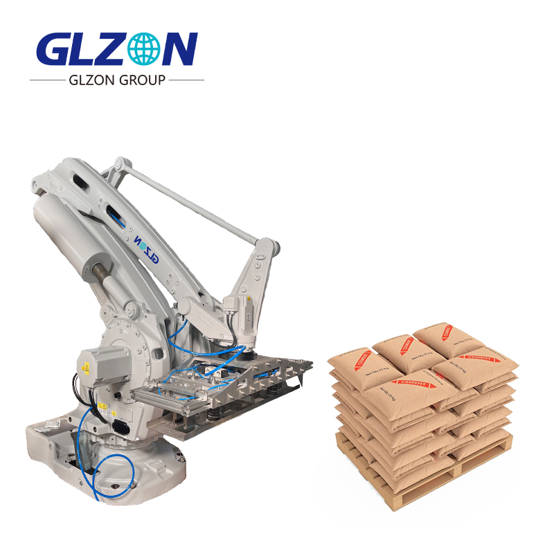 Palletização Robótica Automática para Sacos de Cimento Sistema de Palletização Robótica para Sacos com Válvula