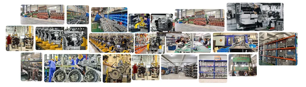 Linha de produção e vista de fábrica de motores