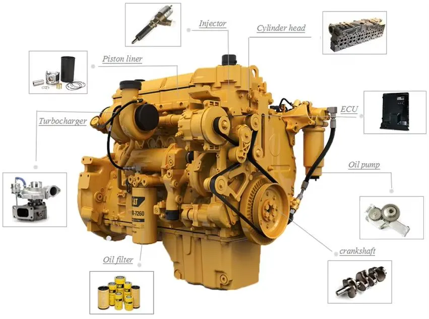 Conjunto de Motor Diesel Recondicionado C4.4 C6.4 C7.1 C7 C9 3066 para Escavadora Caterpillar E320c E320d com Intercooler