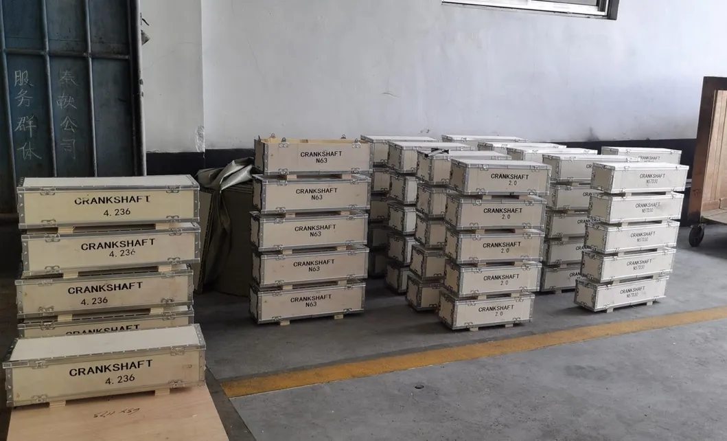 Embalagem e envio Virabrequim de Motor