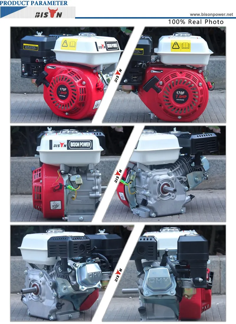 Bison China 170f 4 Motor de Stroke, Motores a Gasolina Pequenos Refrigerados a Ar com Partida Elétrica, Bombas de Água Motor a Gasolina