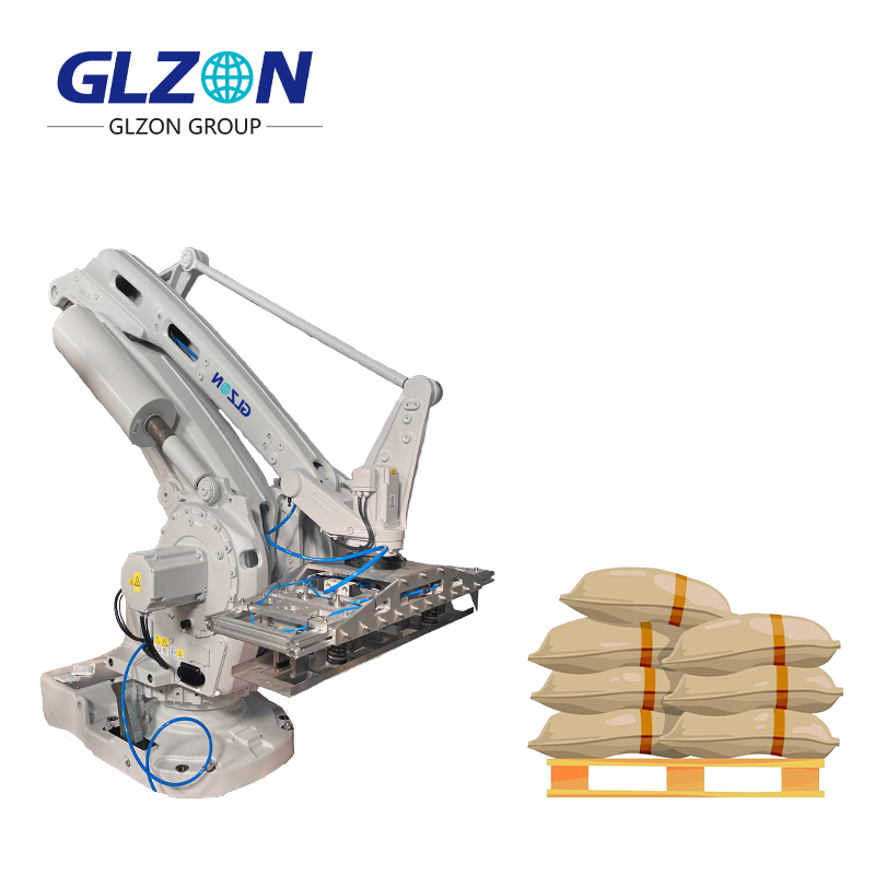 Palletização Robótica Automática para Sacos de Cimento Sistema de Palletização Robótica para Sacos com Válvula
