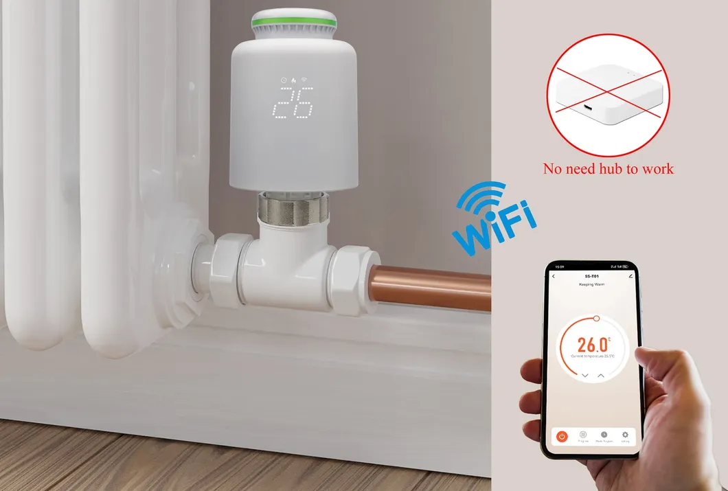 Válvula Termostática do Sistema de Aquecimento de Piso com Controle WiFi