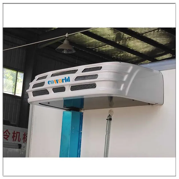 Vacina Congelada Carne Frango Medicina 5~8 Metros Cúbicos DC24V/12V Potência do Motor R404A Evaporador de Tubo de Cobre Montado na Frente Sistema de Refrigeração de Caminhão Leve