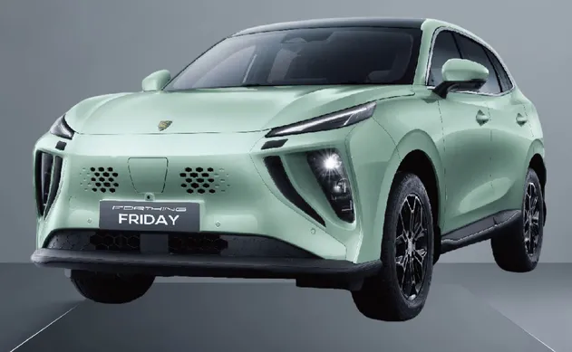 Linhas esportivas e aerodinâmicas do veículo elétrico Friday Reev