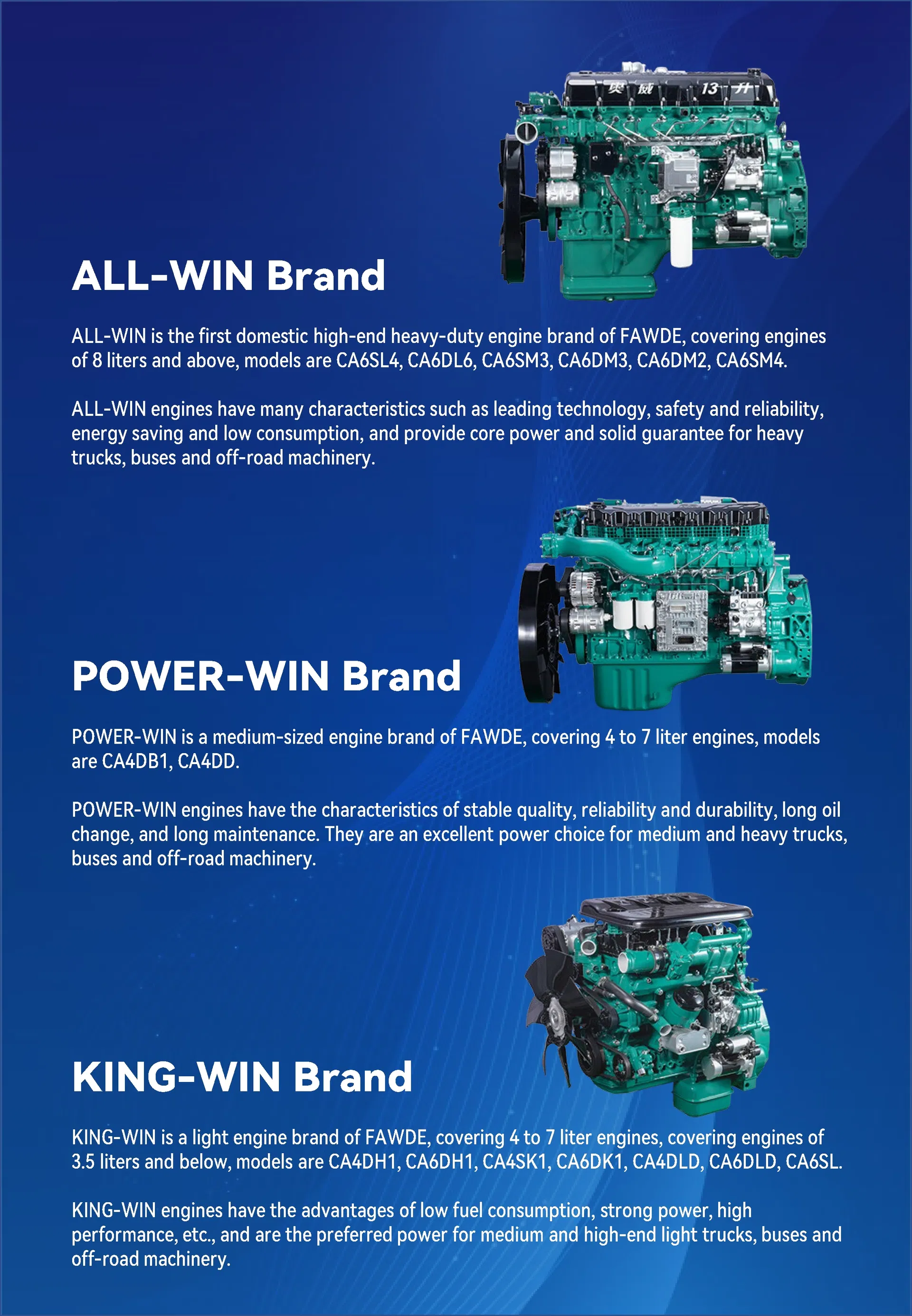 Fawde 330kw ECU Motor Turboalimentado 6-Cylinder para Genset
