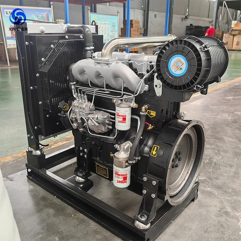 Motor Diesel Comercial Completo de Quatro Cilindros Pequeno Ricardo Weifang R4105 56kw 75HP 90HP Resfriamento a Água