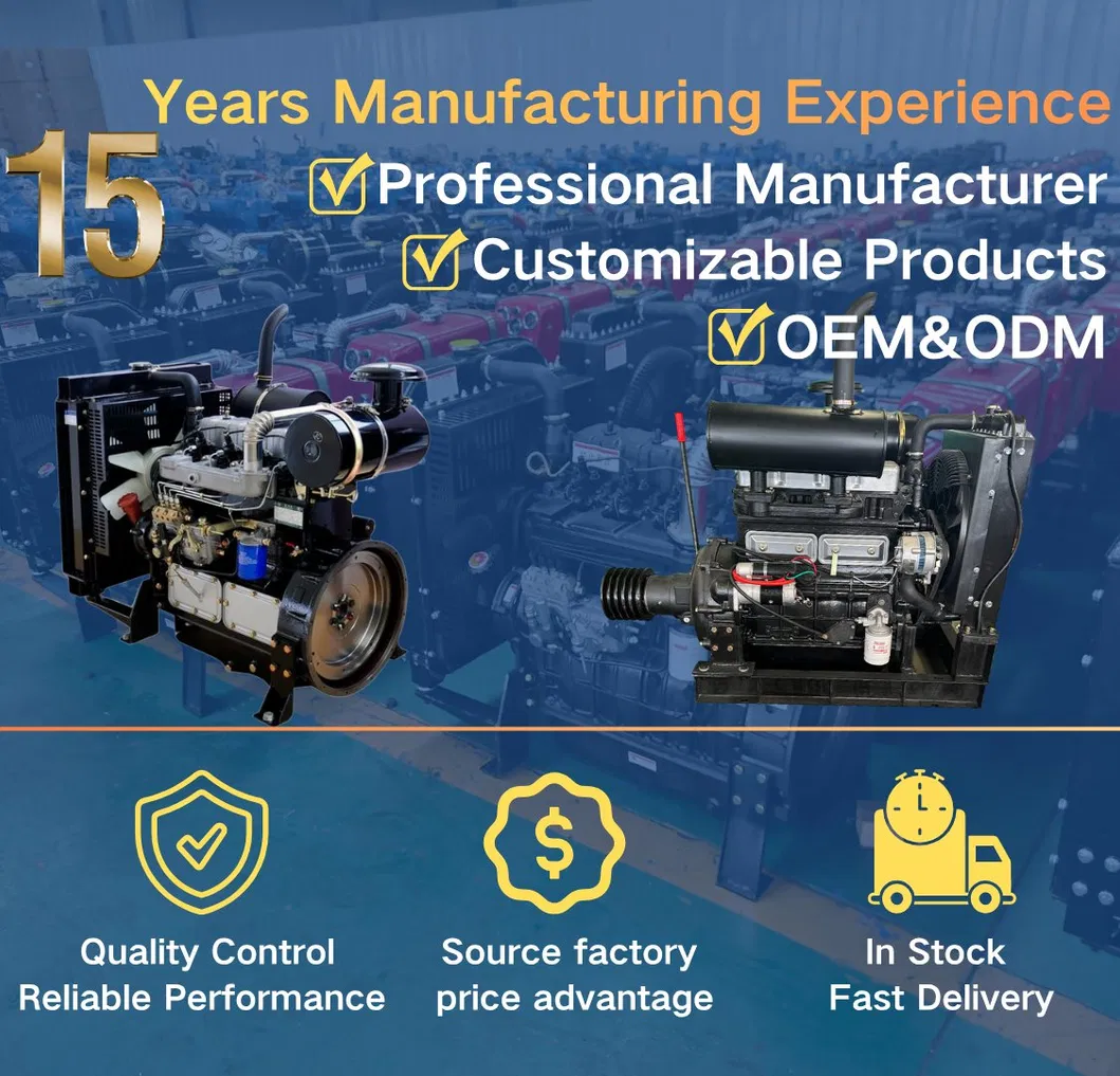 Motor Diesel Comercial Completo de Quatro Cilindros Pequeno Ricardo Weifang R4105 56kw 75HP 90HP Resfriamento a Água