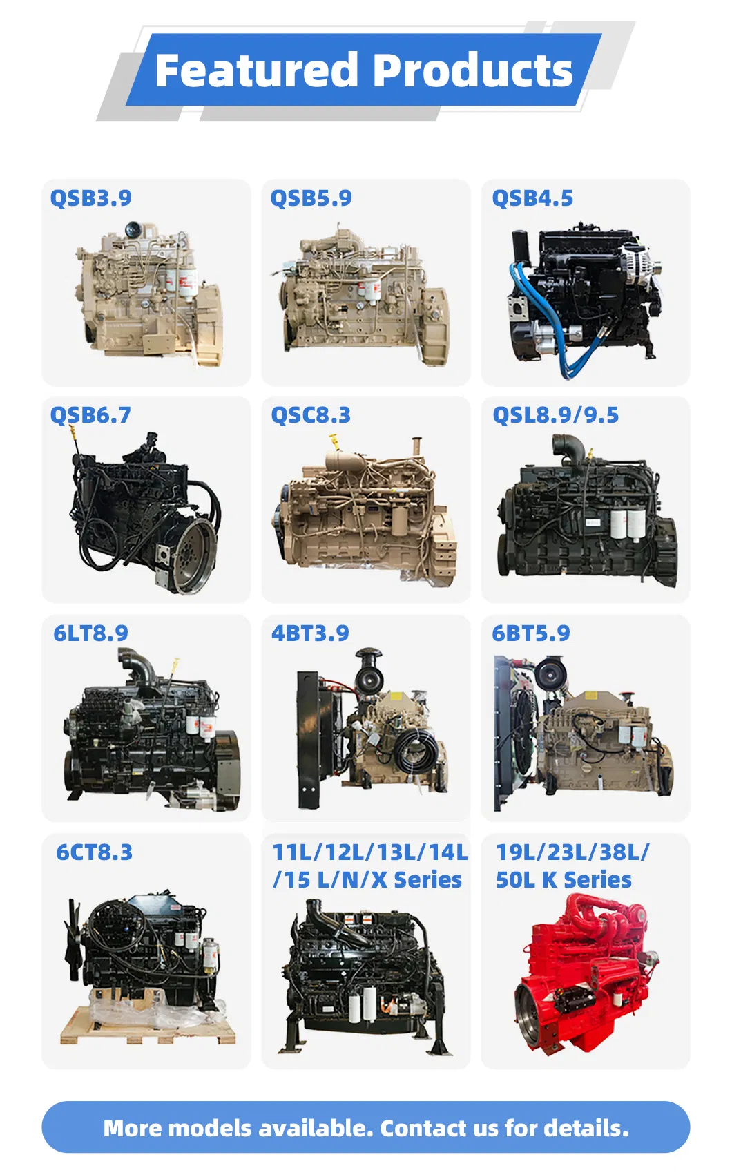 200HP Qsb6.7 Novo Motor Diesel Completo Refrigerado a Água para Equipamentos Industriais