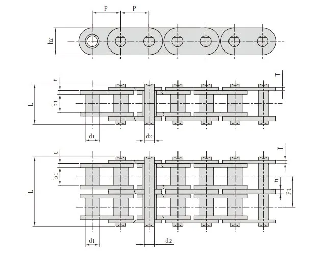 Dimensões e Desenho Técnico da Corrente
