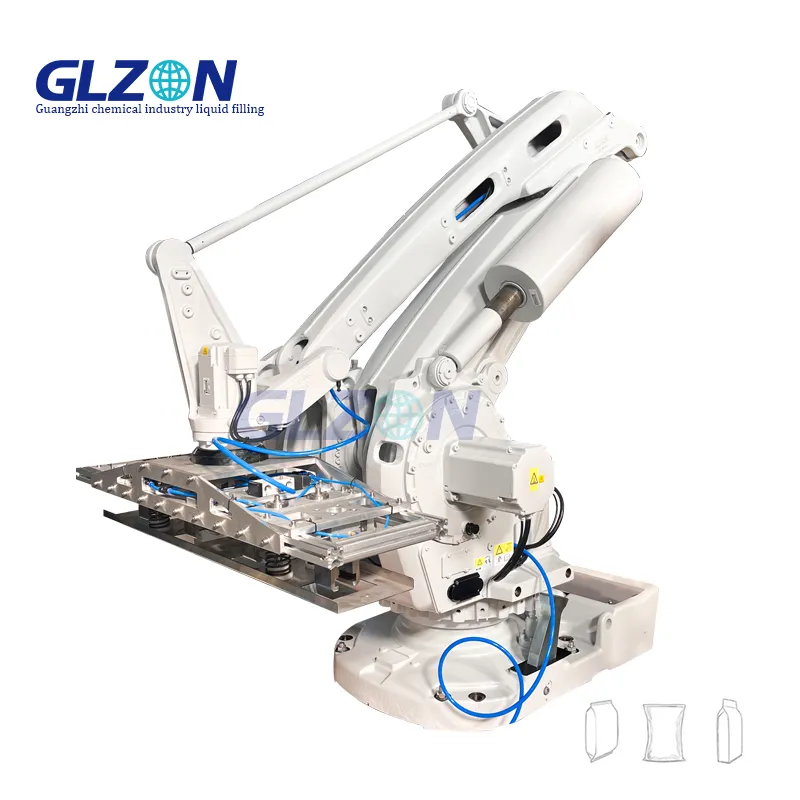 Palletização Robótica Automática para Sacos de Cimento Sistema de Palletização Robótica para Sacos com Válvula