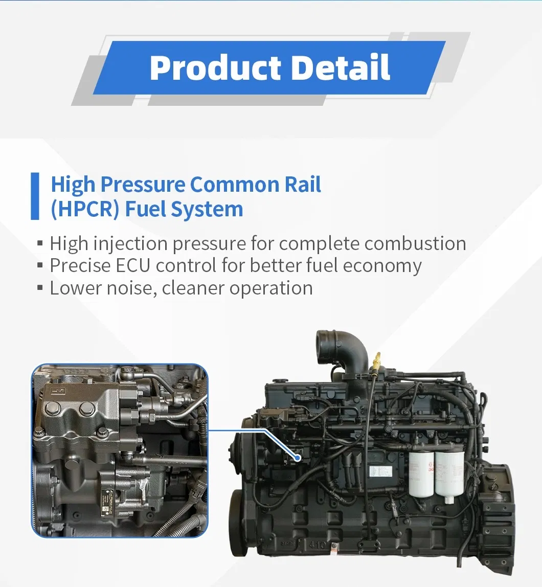 200HP Qsb6.7 Novo Motor Diesel Completo Refrigerado a Água para Equipamentos Industriais