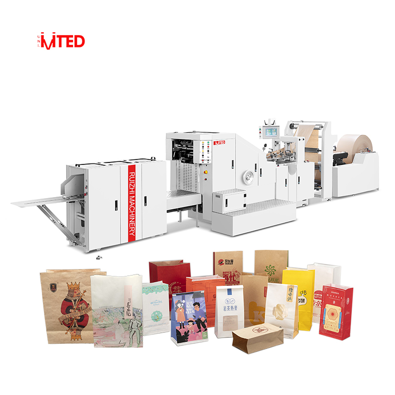 RZFD-190 2/4 Color High Productivity Manufacturing Paper Eco Bag Squsquare Shaping Maker Machine Flexo Printing Inline