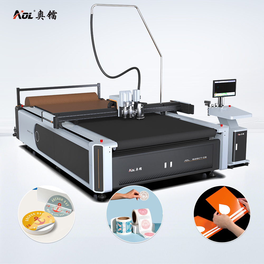 AOL Digital Double Head Flatbed Table Cutting Plotter Cardboard Corrugated Boards Creasing Cutter