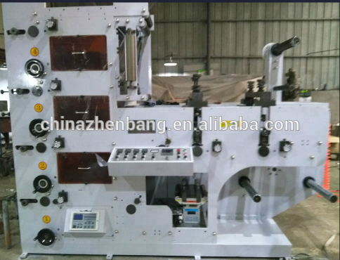 Zhenbang 4 Color In-Line Flexographic Letterpress Printer 100m/min High Speed Automatic Label Machine 2.2kW Power CE ISO Inline