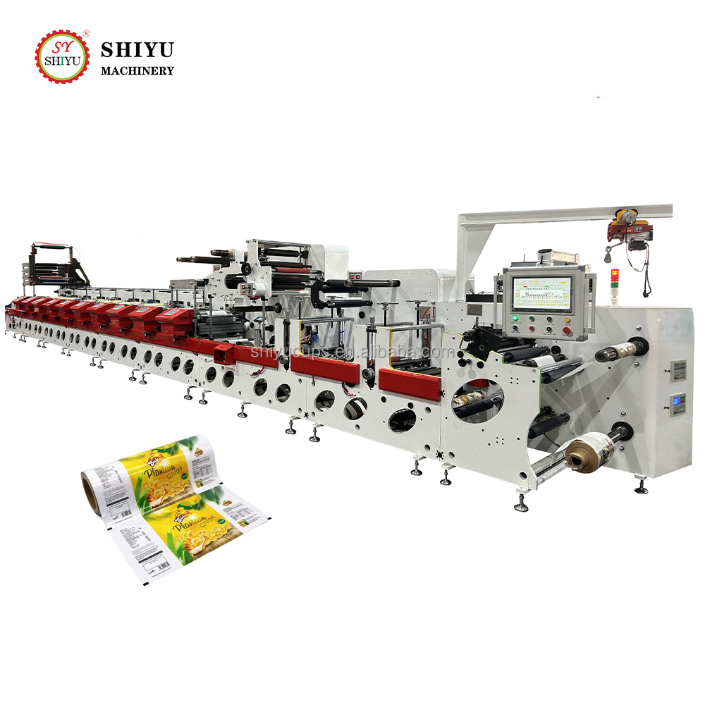 High Speed 6 8 10 Color Hologram Plastic Film Inline Flexo Printing and Sheet Machine Manufacturer Price
