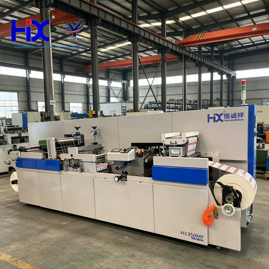 Semi-automatic Intermittent Rotary Label Printing and Die-cutting Machine for Self-adhesive Labels.