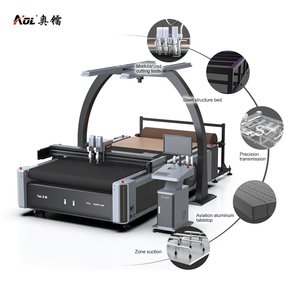 AOL Fabric Cutter High Speed Cnc Oscillating Knife Textile Cutting Table Machine