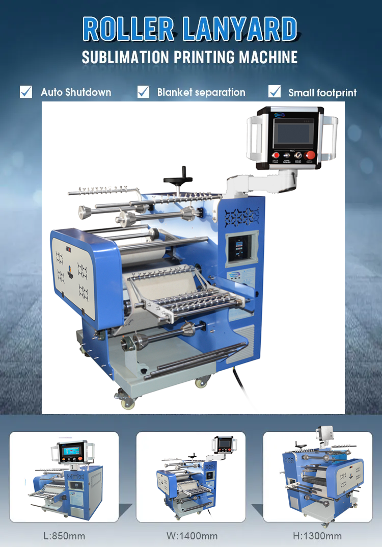 Hot Selling Mini Narrow Web Ribbon Lanyard Heat Transfer Machine Automatic Rotary Heat Press