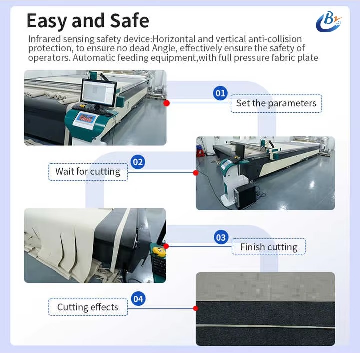 High Speed Automatic Garments Cutting Machine Flatbed CNC Digital Textile Cloth Die Cutter For Fabric Cutting