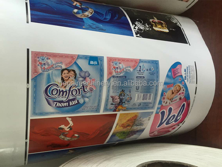 Foil and clear film label samples