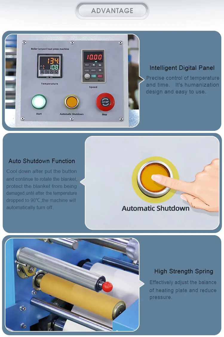Automatic Mini Narrow Web Ribbon Lanyard Heat Transfer Machine Rotary Heat Press Roller for Dye Sublimation