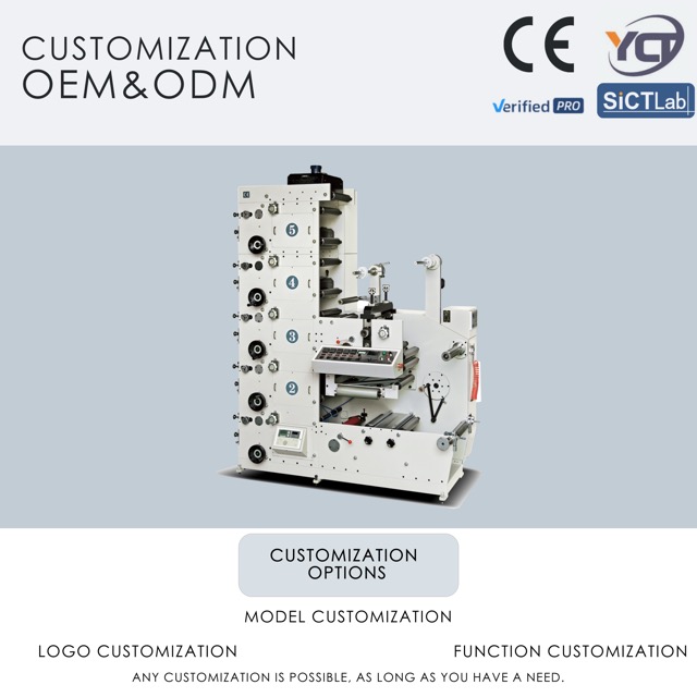 Roll to Roll Blank to Color Letterpress Flexographic Printer with Semi-Automatic Control for Labels and Film 6-Color