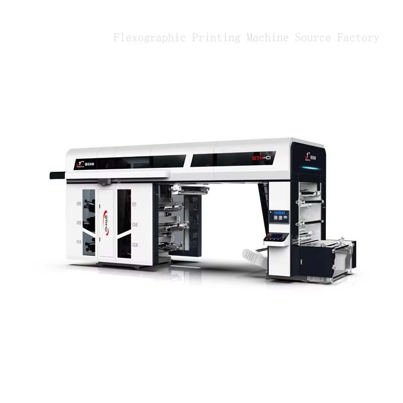 QIANGTUO SEMI SERVO Central Drum CI Type Roll to Roll Letterpress Flexo Printing Machine 6 Color Automatic Plastic Bag 260m/min