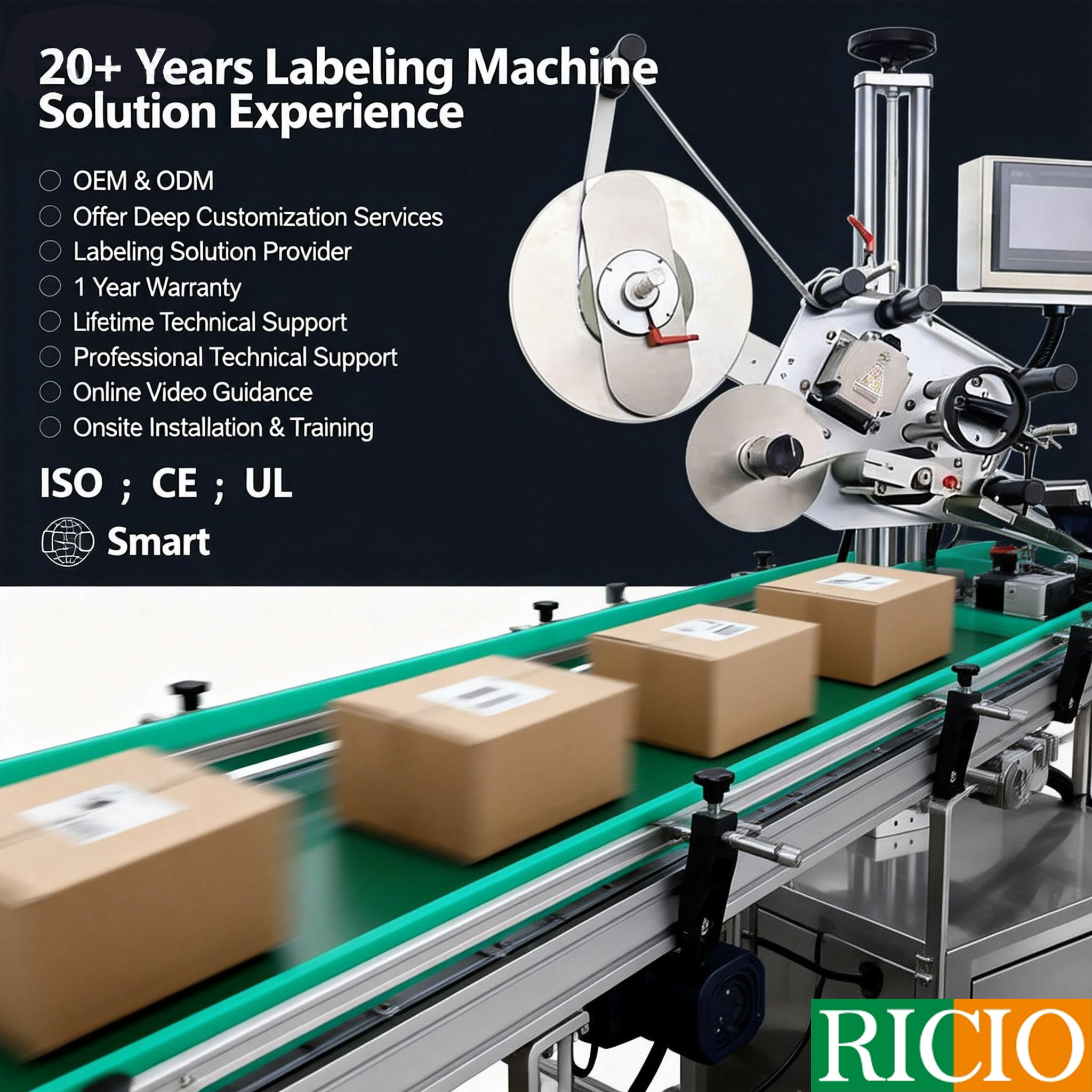 Servo Motor Electric Self-adhesive Flat Top Surface Single-side Carton Label Applicator Automatic Express Box Labeling Machine