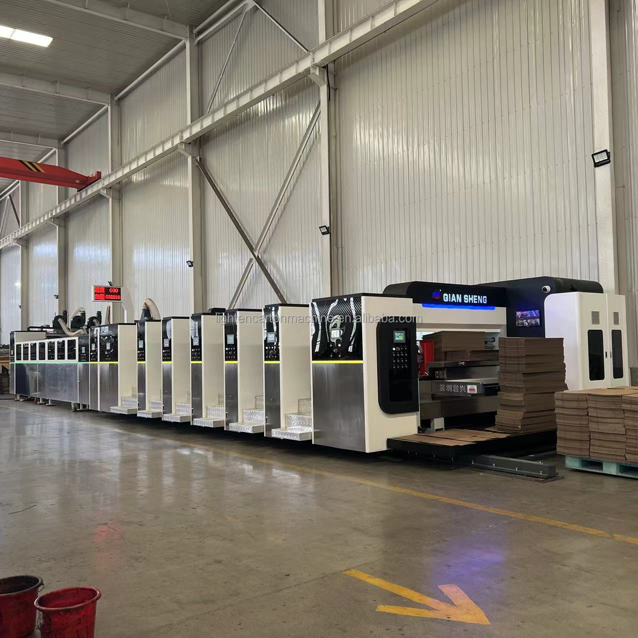 Fixed Stationery Type Flexo Printing with Folder Gluer Strapping Inline -- FFG Inline (Non-Stop Changing Order )