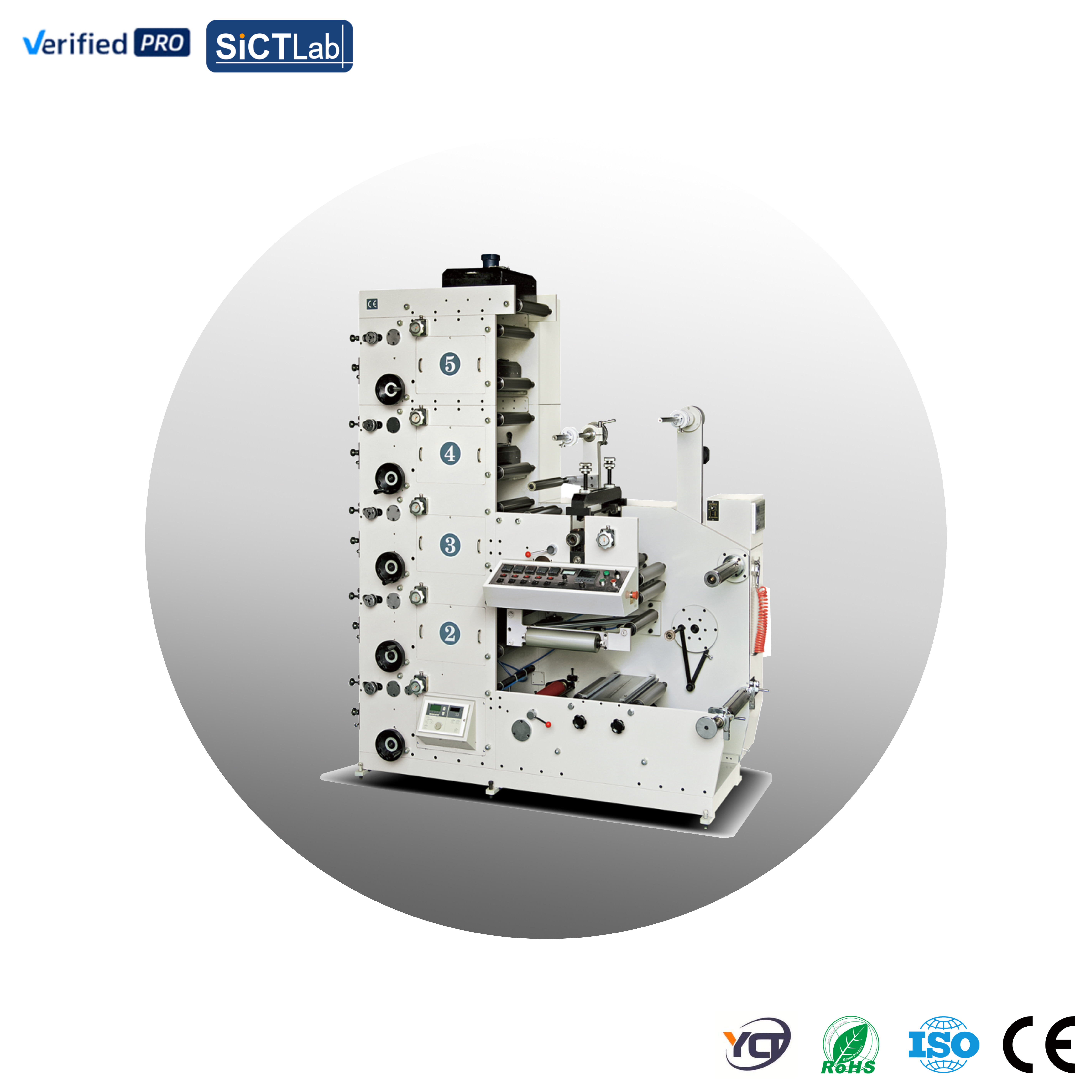 Roll to Roll Blank to Color Letterpress Flexographic Printer with Semi-Automatic Control for Labels and Film 6-Color