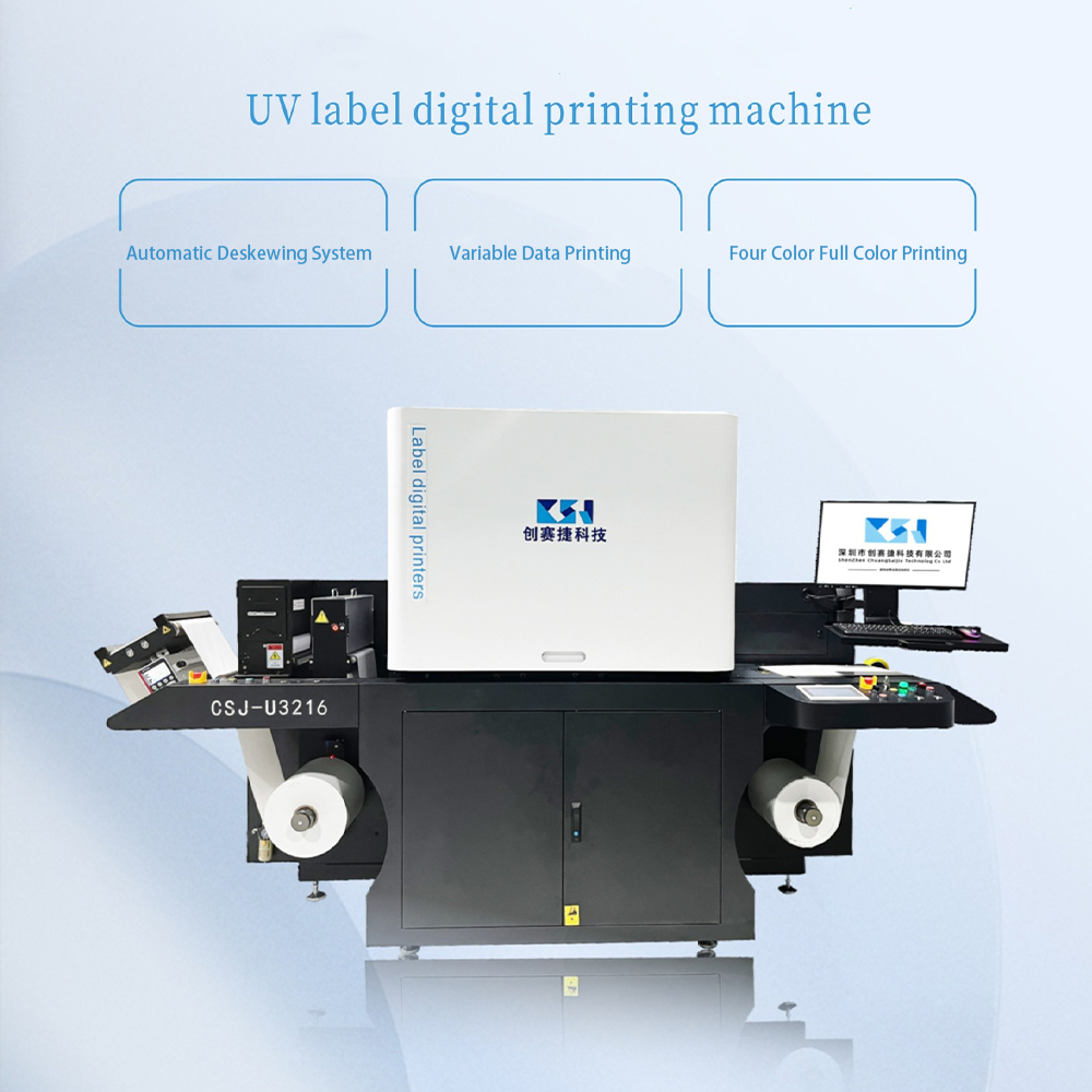 CSJ-U3216 Automatic Roll-to-Roll Label Digital Printer for PVC PET PP Self-Adhesive Materials CMYK Color Single Pass Printer