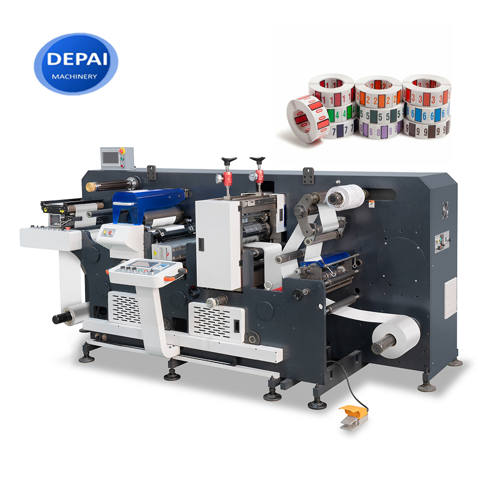 Fully Rotary Intermittent Die Cutting Color Tracking Web Guide Magnetic Cylinder Printing Adhesive Sticker Machine