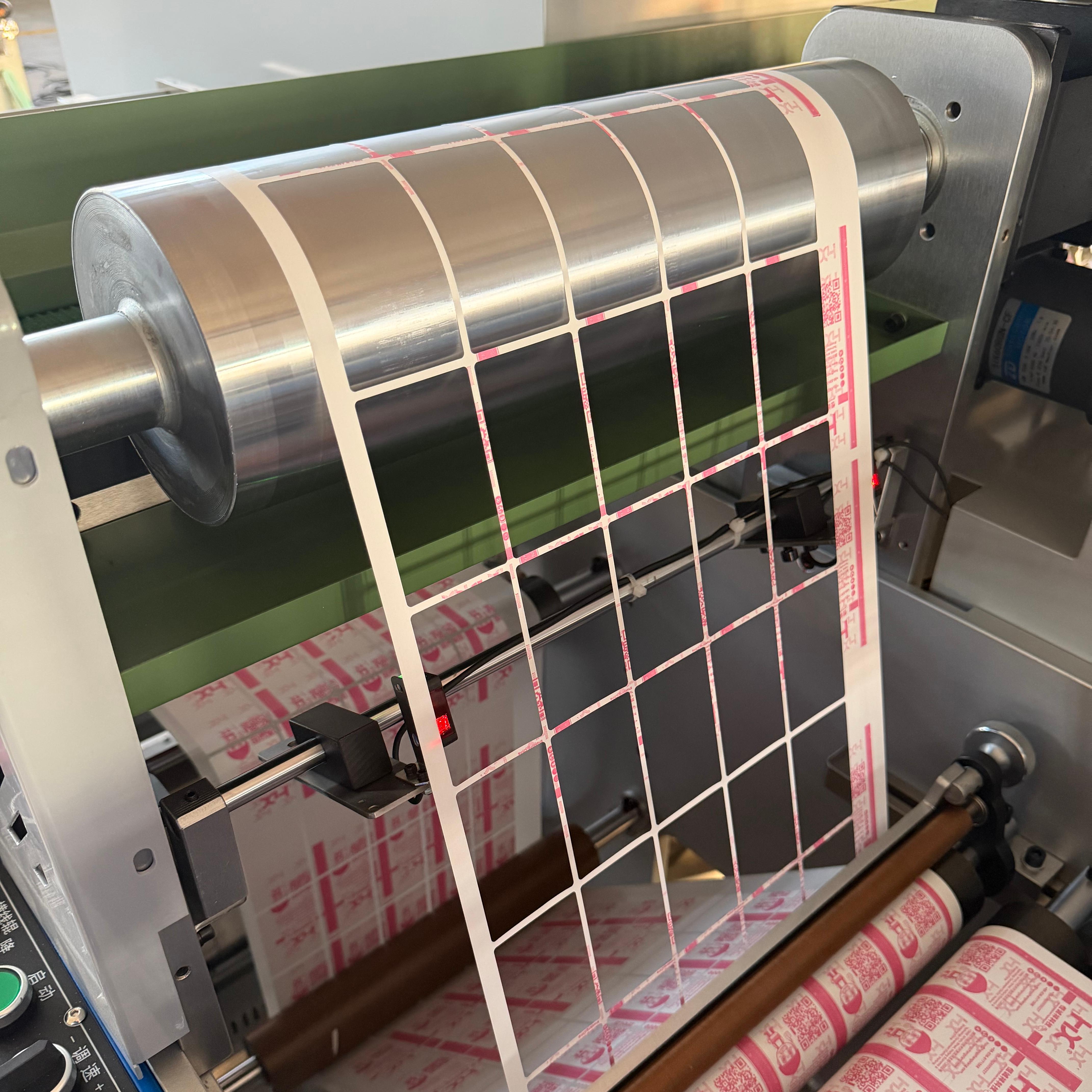 Semi-automatic Intermittent Rotary Label Printing and Die-cutting Machine for Self-adhesive Labels.