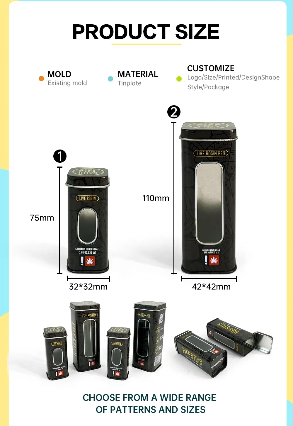 Portable Mini Multi-Functional Delicate Metal Storage Tank for Chocolate/Candy/Snack