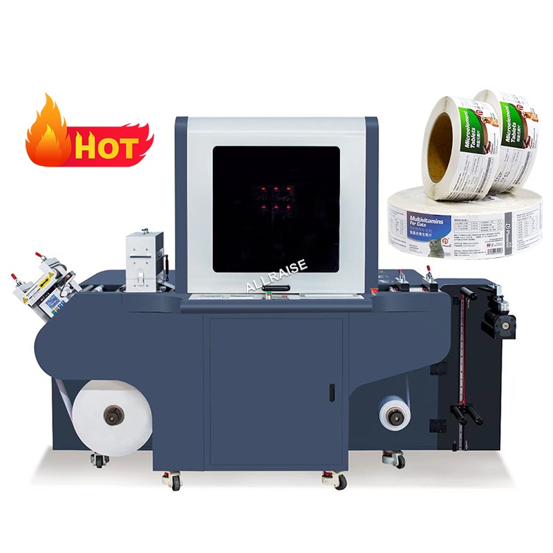 Auto Food Snacks Self-Adhesive Label Printer CMYKWW Stamping Gloss Oil Ink Wines Drinks Roll UV Digital Sticker Printing Machine
