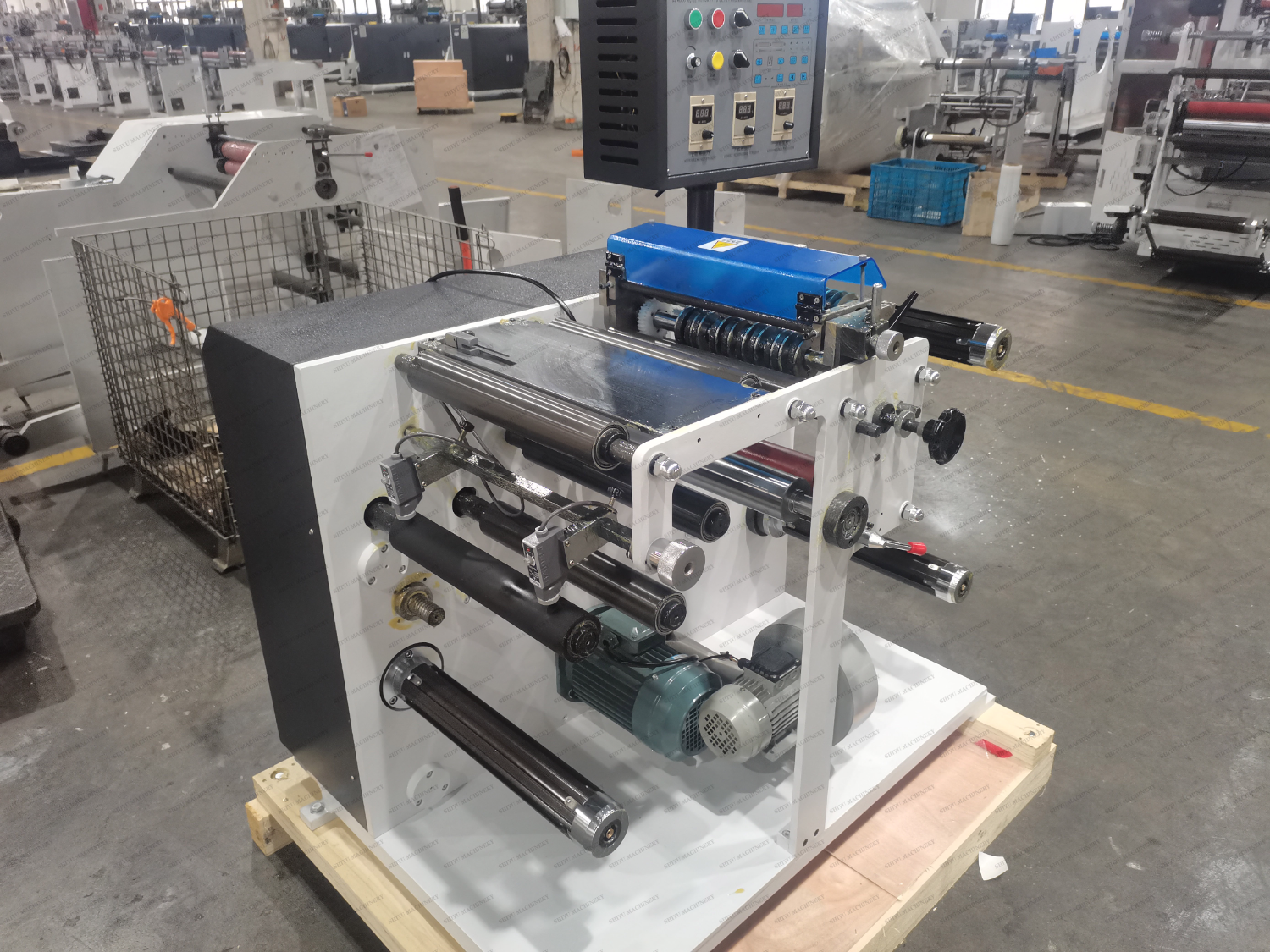 High Speed Automatic Roll 350 Paper Self-Adhesive Label Slitting Slitting Rewindier Machine