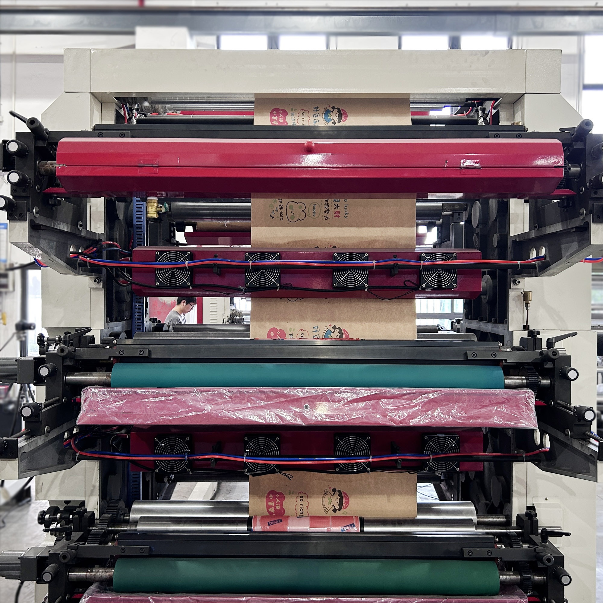 YT-61200 6 Color 1200mm Wide Web Roll Flexible Letter Press Paper Bag Flexo Printing Press