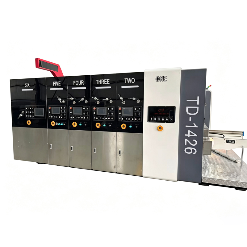 Semi Automatic Cardboard Carton Flexo Printing Slotting And Die Cutting Machine Printer Slotting Folder Gluer Strapping Inline